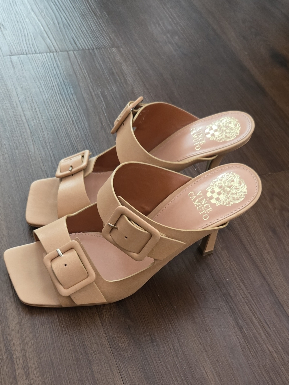 Vince Camuto| Tan Buckle High Heel Slide Sandal S 8.5
